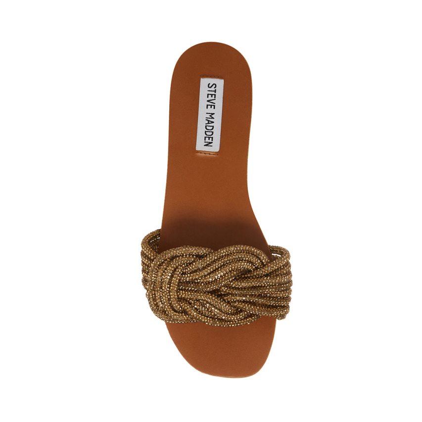 Sandalias Planas Steve Madden Adore Mujer Doradas | ES ZE3418